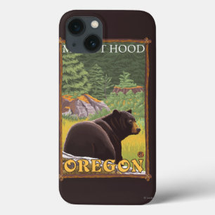 iPhone 13 Coque Ours noir dans la forêt - capot de bâti, Orégon
