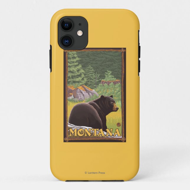 Coques Case-Mate iPhone Ours noir dans la forêt - Montana (Dos)