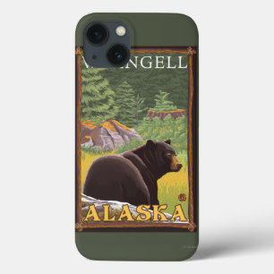 iPhone 13 Case Ours noir dans la forêt - Wrangell, Alaska