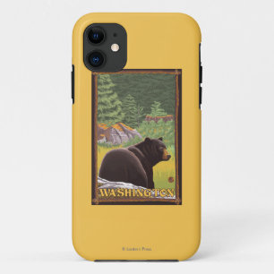Etui iPhone Case-Mate Ours noir en forêt - Washington