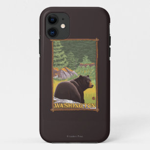 Etui iPhone Case-Mate Ours noir en forêt - Washington