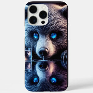 Coques iPhone 16 Pro Max Ours paisible sous le regard de l'Ours de feu