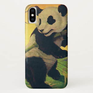 Etui iPhone Case-Mate Ours Panda Mignon Vintage Mangeant du Bambou, Anim