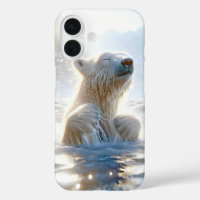 Ours Polaire S'Éclaboussant Dans L'Eau Arctique