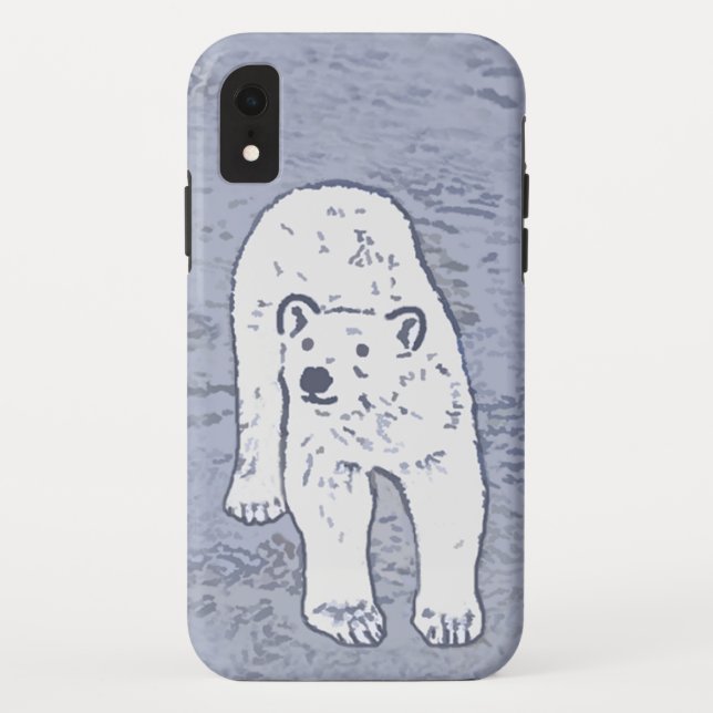 Coques Case-Mate iPhone Ours polaire sur la peinture sur glace - Art origi (Dos)