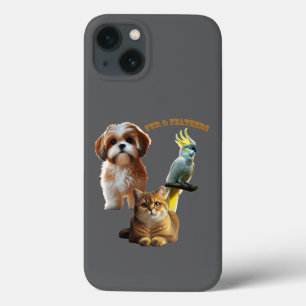 Case-Mate iPhone Case Ourson de fourrure et plumes Chien, Chat et Oiseau