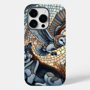 Coque Pour iPhone 14 Pro Owl and Wolf Mosaic Ai Art 