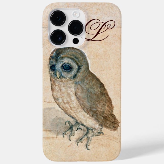 Coques Case-Mate iPhone OWL, PIink, Sepia Monogramme (Verso)