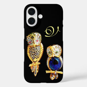 Coque Pour iPhone 16 OWLS JEWEL, Or, Sapphire Bleu, Topaz Pearle Blanch