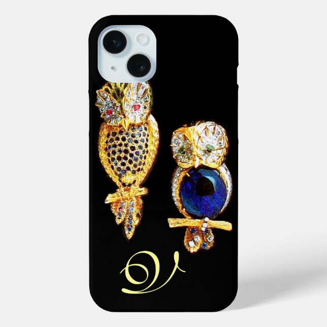 Coques Case-Mate iPhone OWLS JEWEL, Or, Sapphire Bleu, Topaz Pearle Blanch (Verso)