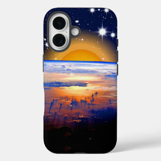 Coque Pour iPhone 16 pacifique, espace avec la terre