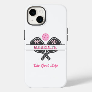 Coque Pour iPhone 14 Pagaie de balle à gales Nom du monogramme personna