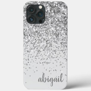Case-Mate iPhone Case Pailleté Argent Élégant Moderne Monogramme Nom