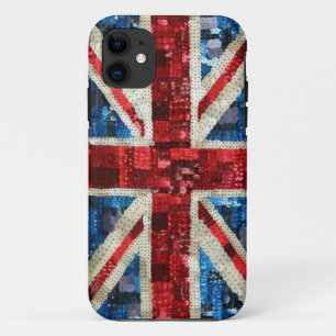 Coque Case-Mate Pour iPhone Paillette d'Union Jack bling l'iPhone anglais