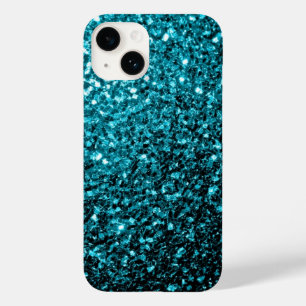 Coques Pour iPhone Paillettes bleu aqua scintillent