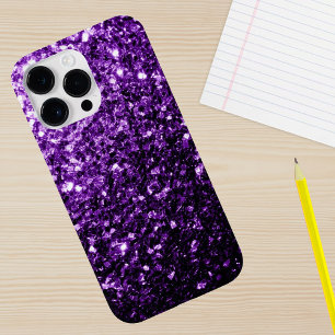 iPhone 13 Case Paillettes brillantes fausses violet foncé