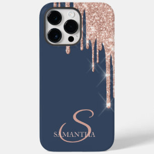 Coque Pour Pour iPhone 14 Pro Max Paillettes de rose doré élégant qui gouttent 