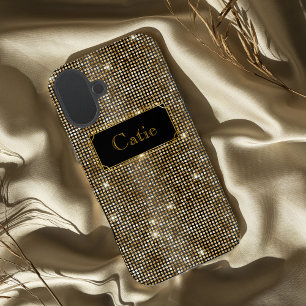 Coques iPhone 16 Plus Paillettes glamour or points scintillants
