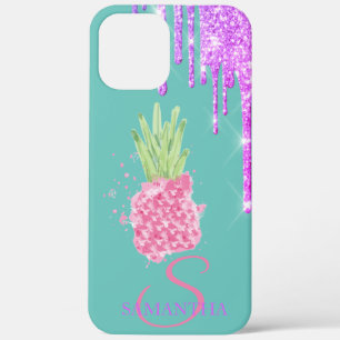 Case-Mate iPhone Case Paillettes qui dégoulinent Vert Menthe Ananas