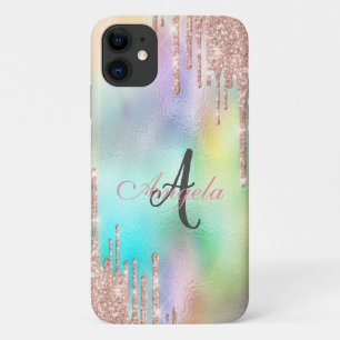 Case-Mate iPhone Case Paillettes Rose Gold, Holographique Monogramme