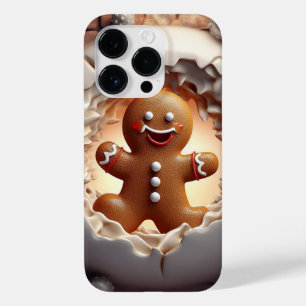 Coque Pour iPhone 14 Pro Pain d'épices 3D - Noël