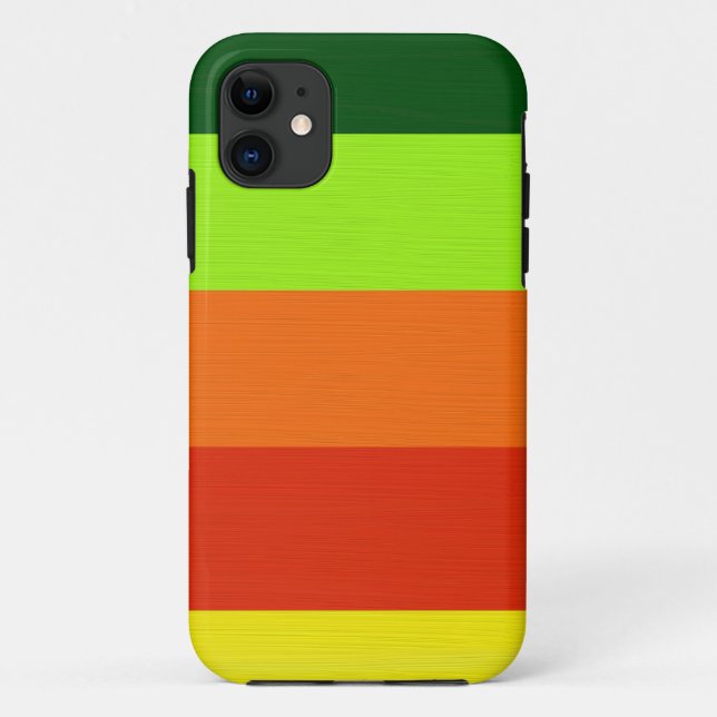 Coques Case-Mate iPhone Paint vert citron orange rouge jaune rayures rétro (Dos)