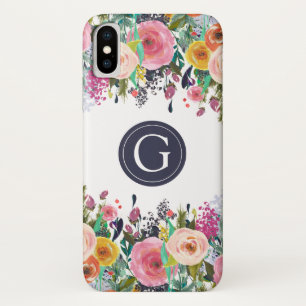 Case-Mate iPhone Case Painted Floral Personnalisé Initiale iPhone X Coqu