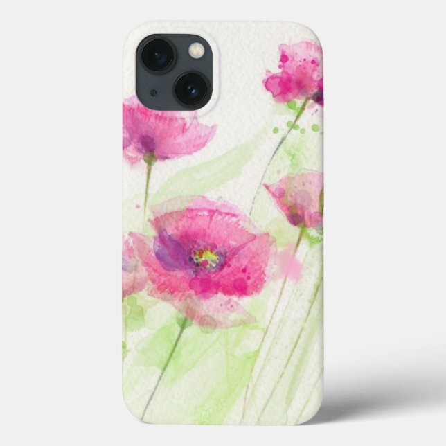 Coques Case-Mate iPhone Painted watercolor poppies 3 (Verso)