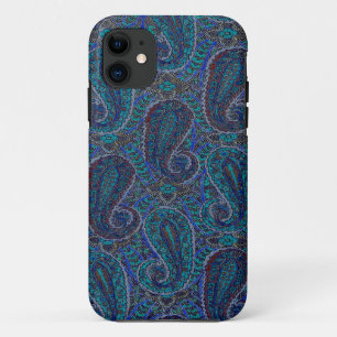 Coques Pour iPhone Paisley Blue Indian Boho Motif