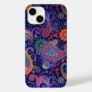 Coque Pour iPhone 14 Paisley violet rose