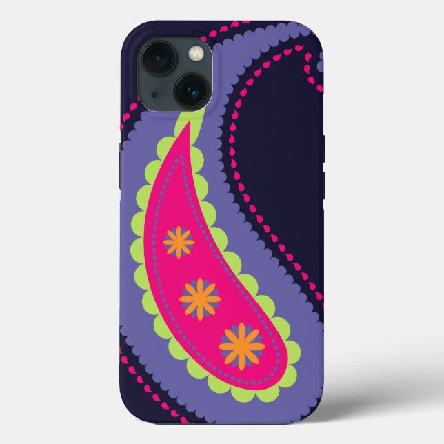 Coques Case-Mate iPhone Paisley violet rose (Verso)