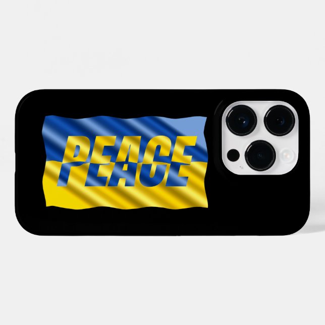 Coques Case-Mate iPhone PAIX pour l'Ukraine PAIX pour drapeau ukrainien (Verso (horizontal))