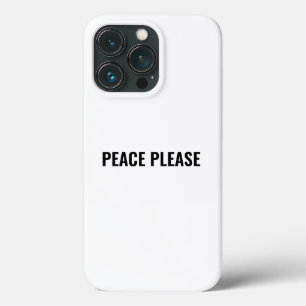 Case-Mate iPhone Case Paix s'il vous plaît blanc texte noir minimaliste 