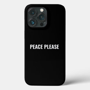 Case-Mate iPhone Case Paix s'il vous plaît noir blanc texte minimaliste 