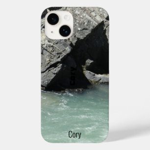 Coque Pour iPhone 14 Pale Green Mountain River Photo Granit Cliffs