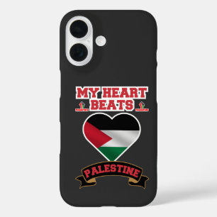 Coque Pour iPhone 16 Palestine Coeur Drapeau Amour Soutien Liberté Fier