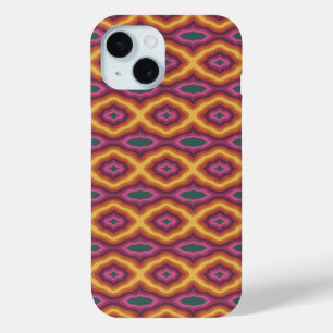 Coque Pour iPhone 15 Palette Bohème couleur Wavy Lattice Motif Art