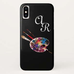 Coques Pour iPhone PALETTE DE COULEUR ARTISTE MONOGRAMME Noir