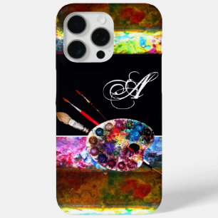 Coque iPhone 15 Pro Max PALETTE DE COULEUR ARTISTE MONOGRAMME Noir