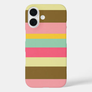 Coque Pour iPhone 16 Palette de couleurs rayées d'été