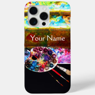 Coque iPhone 15 Pro Max PALETTE ET BROUILLES DE COULEUR ARTISTE, Noir
