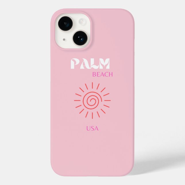 Coques Case-Mate iPhone Palm Beach, Preppy, Preppy Room, Rose (Verso)