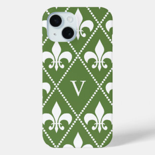 Coque Pour iPhone 15 Palm Fleur de Lis avec monogramme