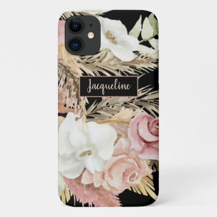 Case-Mate iPhone Case Palm Pampas Floral Grass Black Blush Nom de la vé