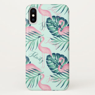 Case-Mate iPhone Case Palmette tropicale de paradis et nom rose de