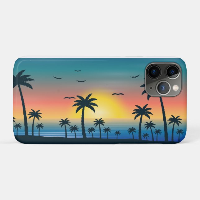 Coques Case-Mate iPhone Palmier de la plage de Sunset (Dos (Horizontal))