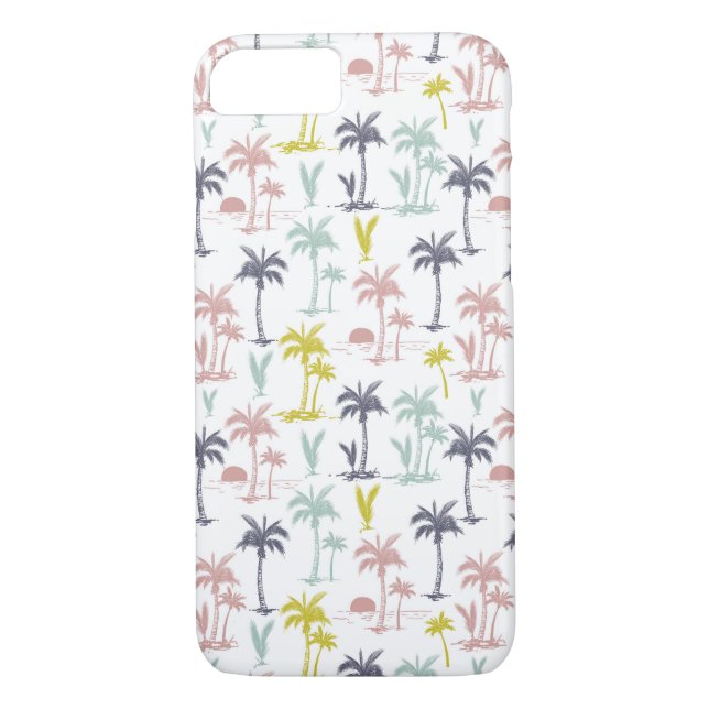 Coques Case-Mate iPhone Palmier en pastel par le motif de plage (Dos)