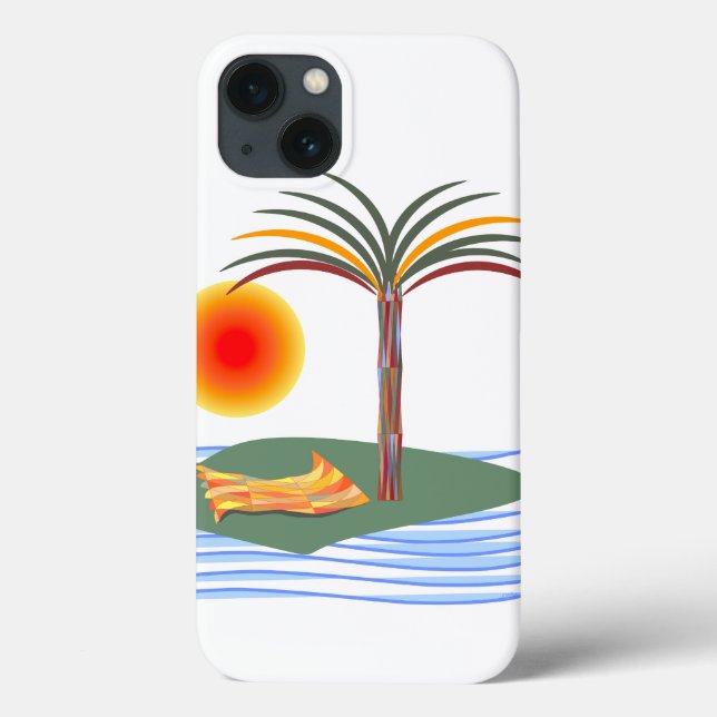 Coques Case-Mate iPhone Palmier tropical, Soleil, Vagues (Verso)