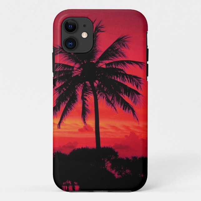 Coques Case-Mate iPhone Palmiers exotiques du coucher de soleil de l'Hawaï (Dos)