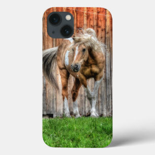 iPhone 13 Case Palomino Peinture Stallion et Grange pour les amat